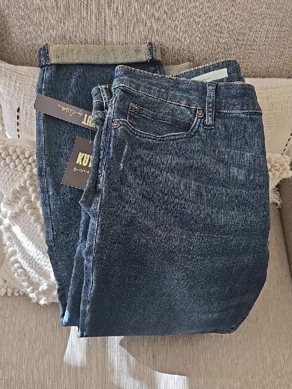 BRAND NEW KUT FROM KLOTH - KATY MID RISE ANKLE BOYFRIEND JEANS SIZE 12 - 2 PAIR